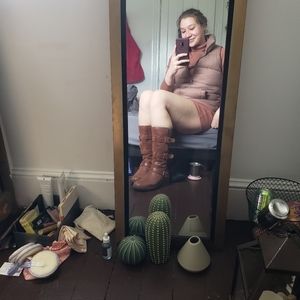 Turtle neck burnt orange dress